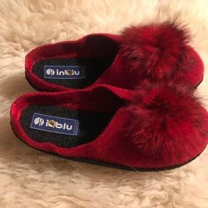 ❌sold❌slippers with natural felt and natural fur